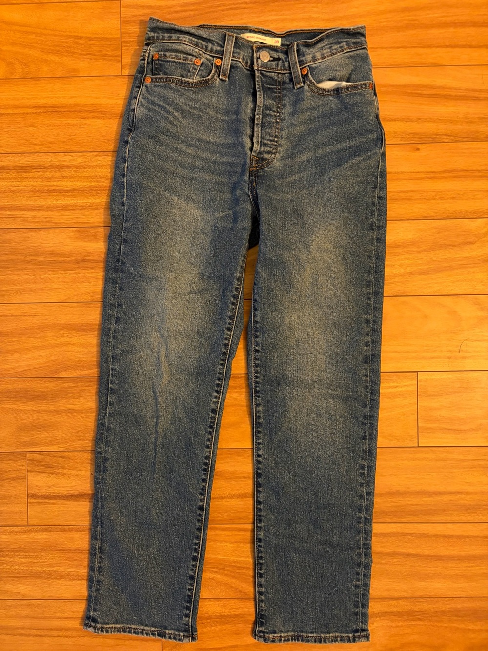 Levi's Women's Wedgie Straight Jeans in Blue Denim
